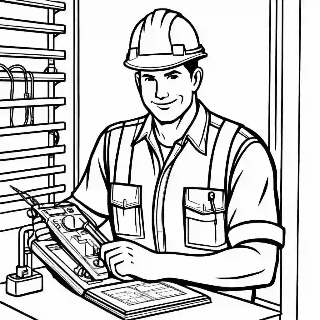 Electrician coloring pages